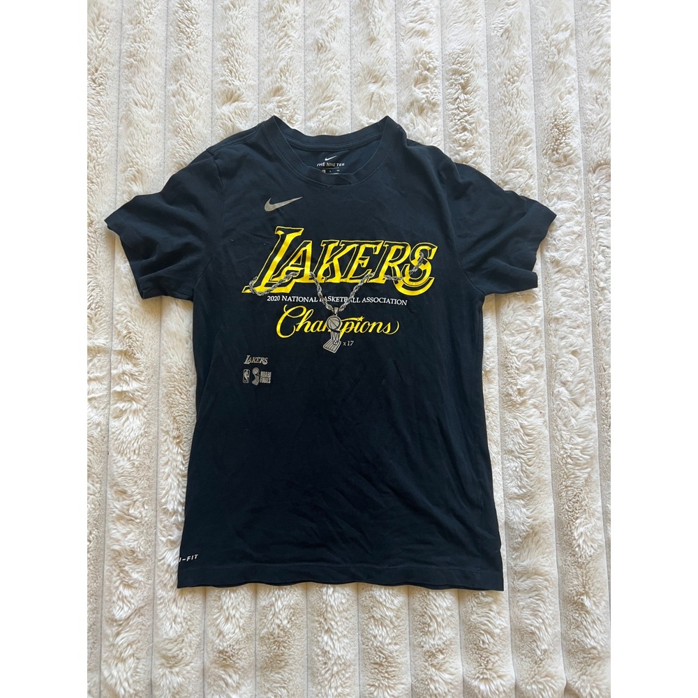 Nike Kids Los Angeles Lakers 2020 NBA Champions Dri-FIT T-Shirt Black Small S